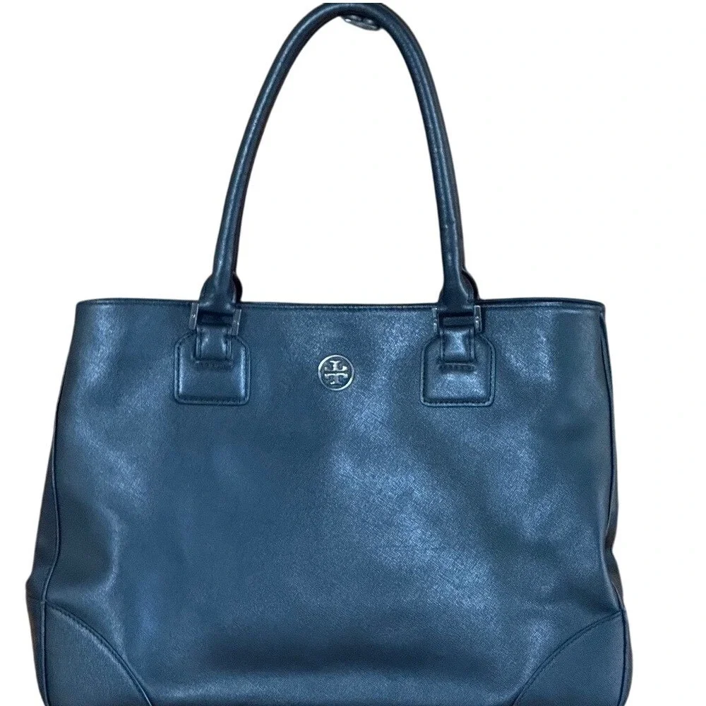 Tory Burch Robinson Large Tote Black Saffiano Leather Bag 31119530